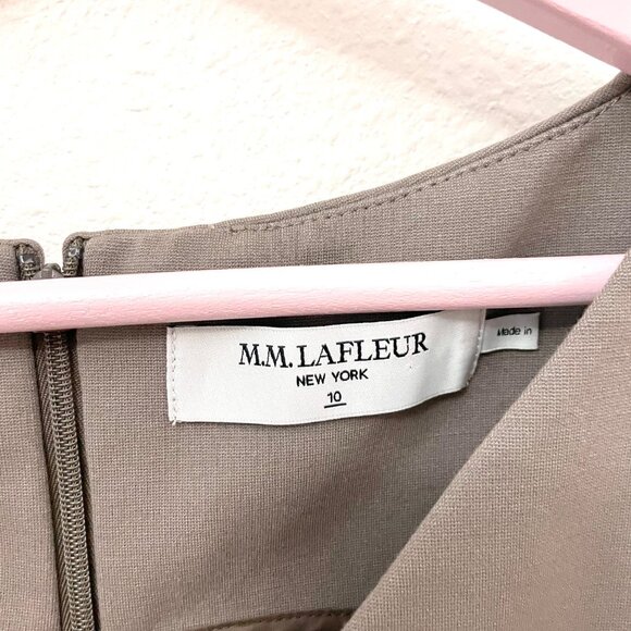 M.M. LaFleur The Rachel Dress  Washable Ponte Pebble Grey Size 10 - Picture 3 of 6